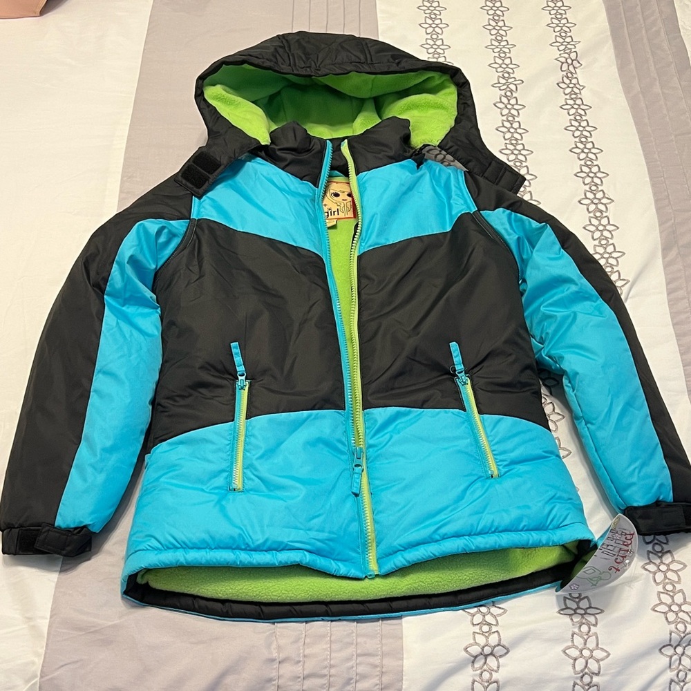 Mint Kids Jacket in Blue and Black with Green Accents